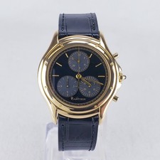 Cartier Cougar Chronograph 33mm 18K Yellow Gold Black Dial Wristwatch - 11621