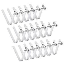 20 Pack 6.5 x 4mm Kayak Paddle Snaps Steel Tent Pole Clips Silver Tone