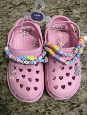 New FIRST STEPS GIRLS' SMILE CHARM PINK CLOGS - SIZE 2