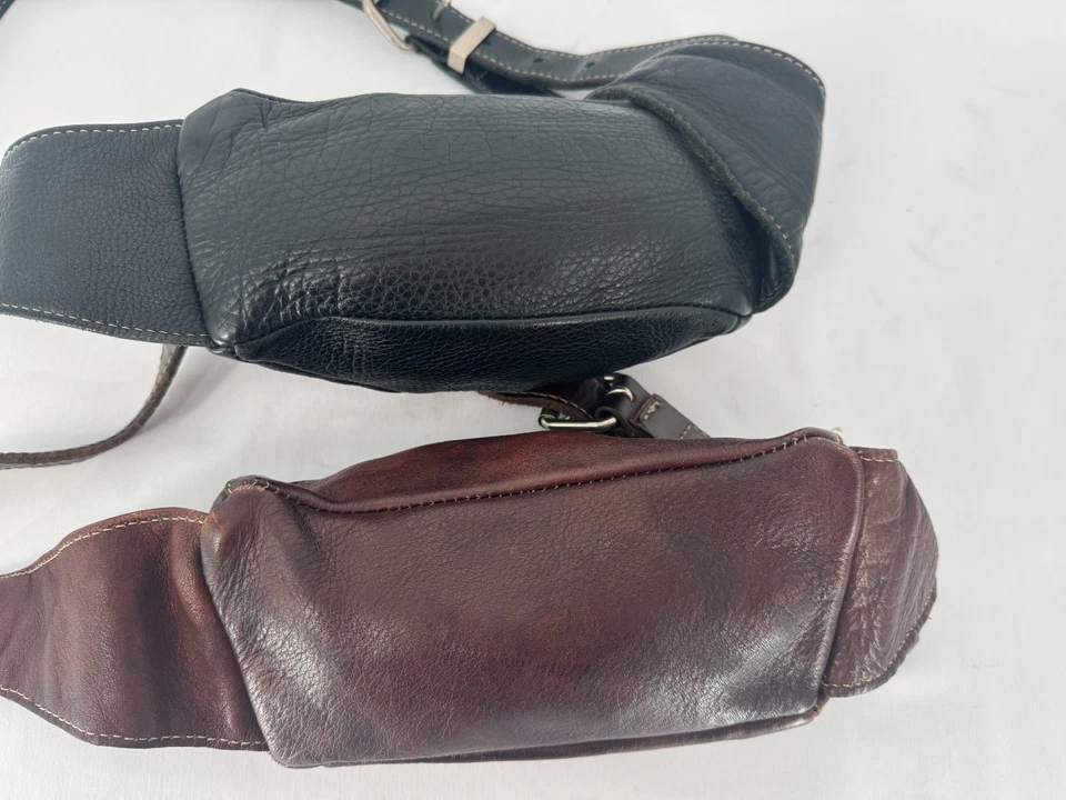 Vintage ROOTS Canada Luxurious Leather Waist Bag Belt Bag Fanny Packs Set of 2 - Image 2 of 4