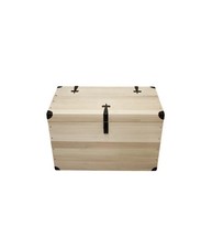 CASSAPANCA BAULE IN LEGNO GREZZA L.80 P.45 H.50 (543).