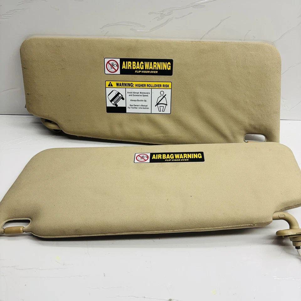 2007-2013 Acura MDX Sun Visor Mirror Sunvisor Tan PAIR RH LH Driver Passenger - Image 3 of 3