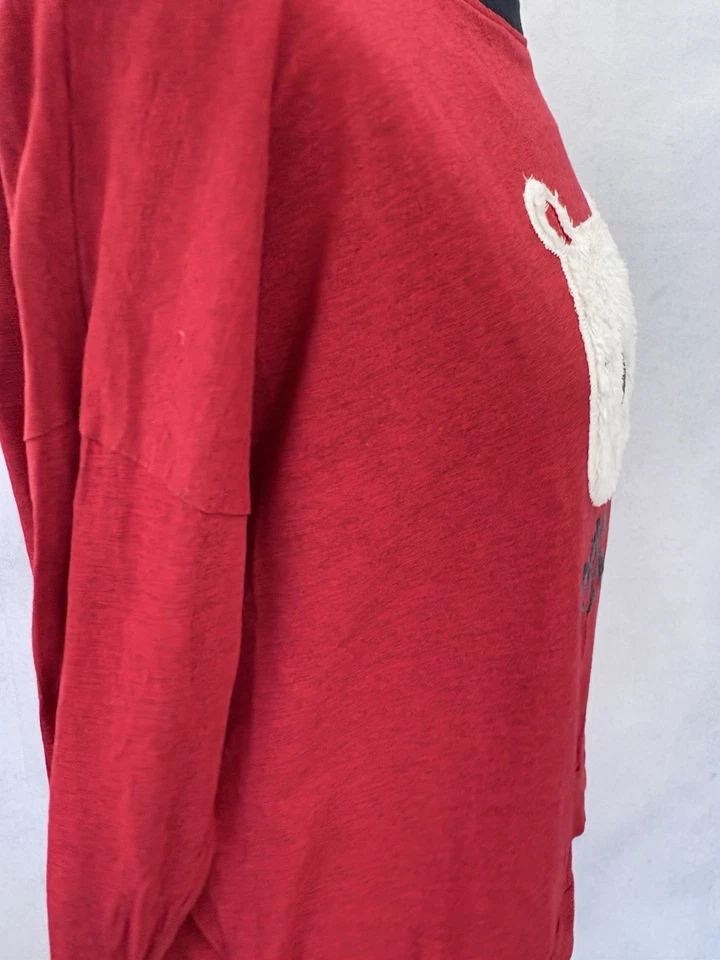 Red Bear Pyjama Top Size M Next Long Sleeve Cotton Blend Women’s  - Image 3 of 4