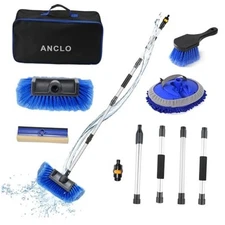 64'' Car Wash Brush with Long Handle, RV Flow-Through Wash Brush with 