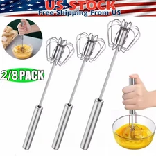 Semi-Automatic Egg Whisk Hand Push Egg Beater Stainless Steel Blender Mixer Whis