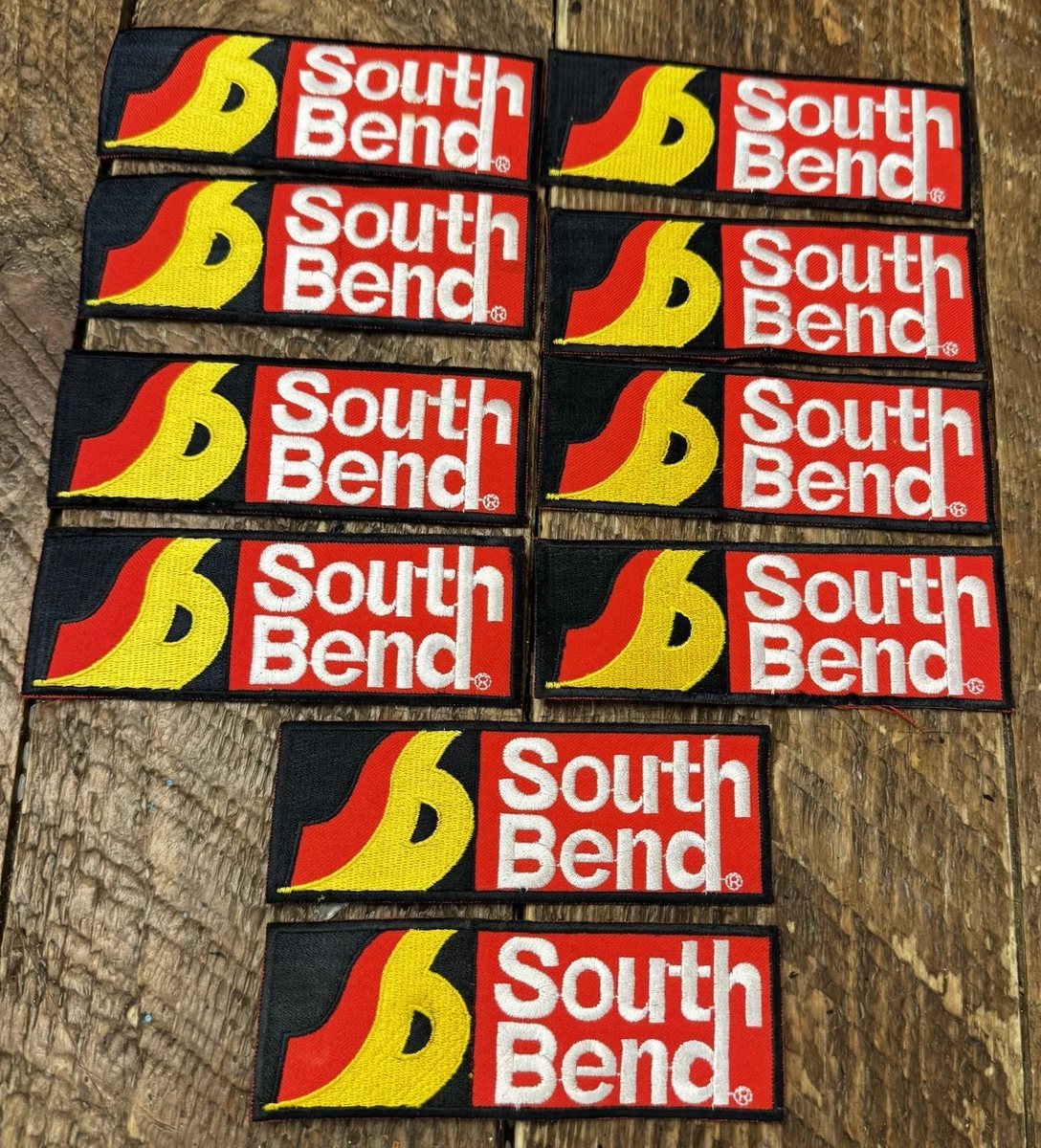 10 Lot Vintage South Bend Embroidered Iron-On Patches Fishing Outdoor Adventures