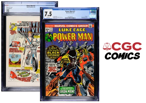 OBO  🦸 💪🏼  LUKE CAGE,POWER MAN #17 (Guest: Iron Man)(2/1974) (CGC 7.5 Graded)