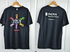 NWOT Mens Inova Donate Blood Donor Fight Cancer Black Large L T shirt