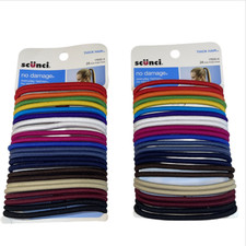 Scunci No Damage 5 mm Thick Hair Elastics 48 Pieces 17830-A Colors Lot New