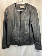 Vintage Newport News Leather Jacket Easy Style Y2K 90s Minimalist Moto Size M