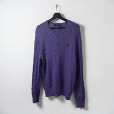 Polo Ralph Lauren Cable Knit Sweater Men  s Size: Large Purple Preppy Old Money