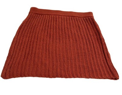 VENROY Crochet Mini Skirt in Brick