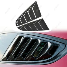 For Ford Mustang Rear Quarter Window Louvers Cover Air Vent Carbon Fiber Trim