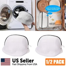 2PCS Washing Machine Shoe Bag Durable Honeycomb Mesh with Zipper Laundry Bag USA