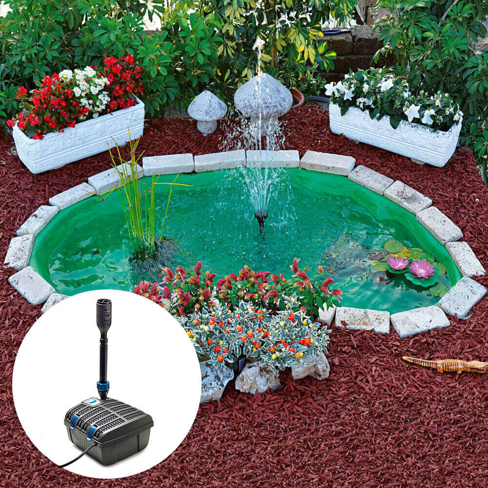 Kit Laghetto Artificiale + Pompa Filtro da Giardino 185x115x36 cm in