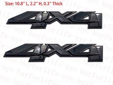2pc Gloss Black 3d 4x4 Bed Rear Emblem Badge Decal Fit Silverado Gmc Sierra