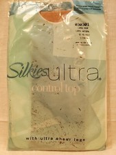 Silkies Ultra Control Top Nude Natural Large Sheer Pantyhose Made In USA
