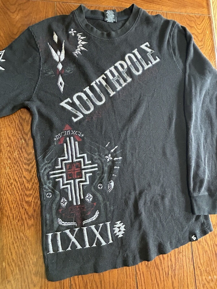 Vintage Y2K Southpole Waffle-knit Thermal Long-sleeve Graphic