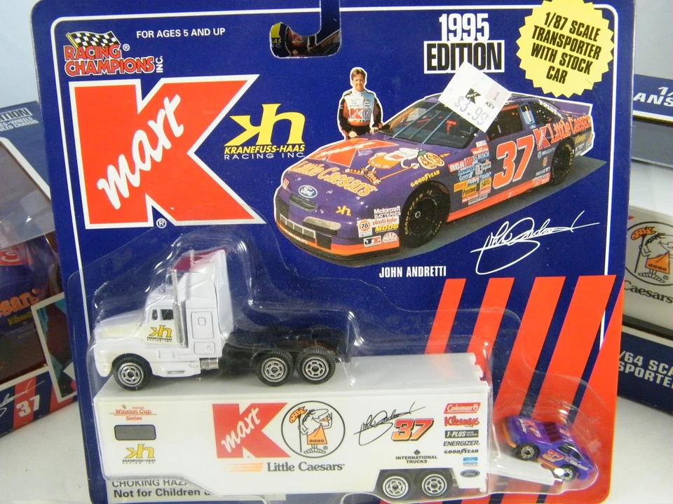 1995 RACING CHAMPIONS KMART JOHN ANDRETTI #37 TRANSPORTERS AND CARS - Image 2 of 4