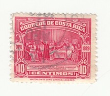 Costa Rica 1930. Colomb et la reine Isabelle. 10c. Carmine. Sc# 156. Occasion