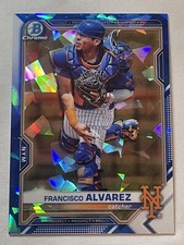 2021 Bowman Chrome Sapphire Francisco Alvarez New York Mets Baseball Prospect 53