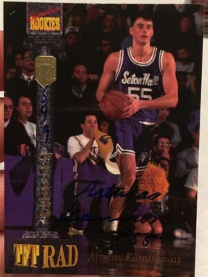 Arturas Karnishovas Seton Hall Basketball Autograph Signature Rookies Card 1994