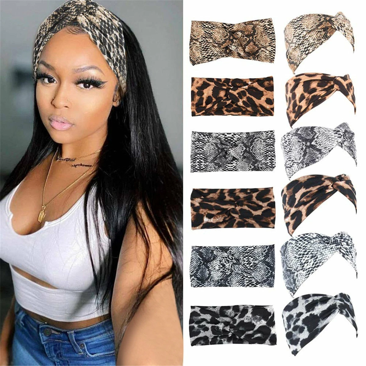 Boho Floral Printed Wide Bandana headbands for guys for Women - Non-Slip Elastic