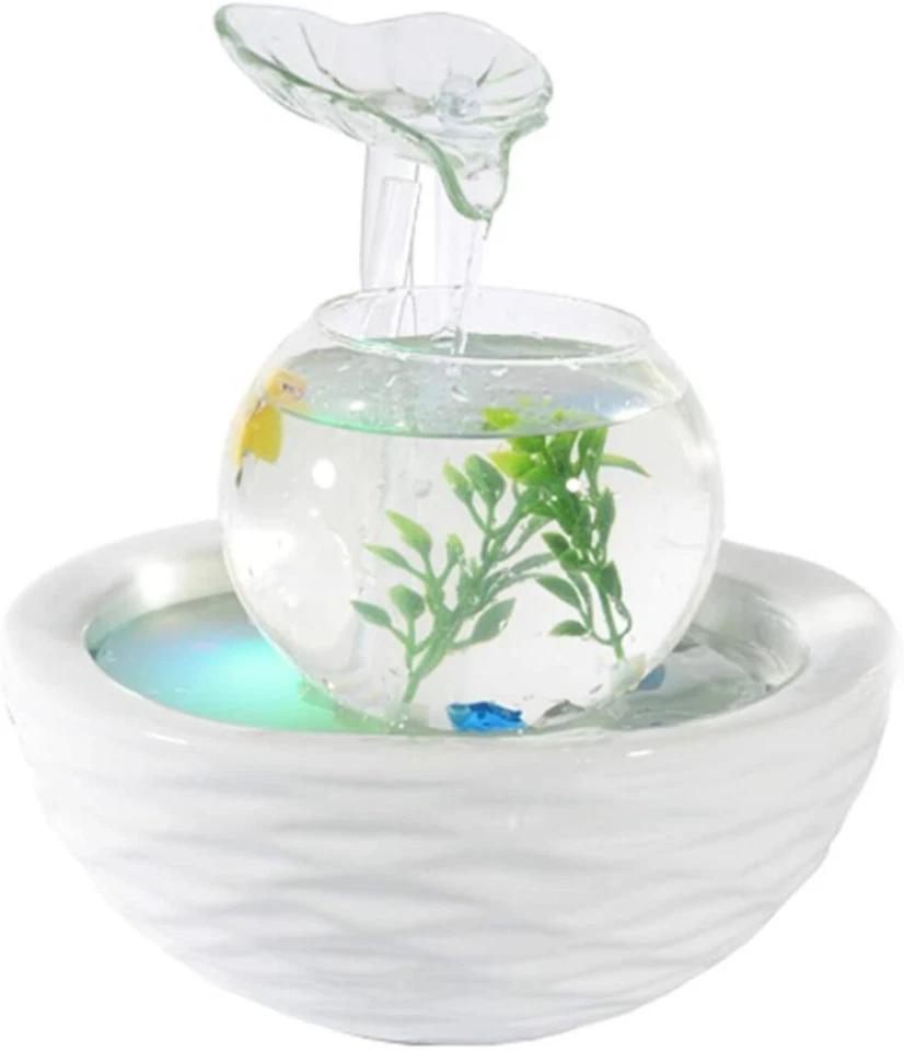 Feng Shui Keramik - Glas Zimmerbrunnen mit LED Beleuchtung 220F - Bild 1 von 1