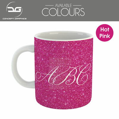 Kaffeetasse Tasse personalisiert Monogramm Text individuell Name Druck Glitzereffekt Geschenk