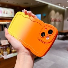 Cute Gradient Wave Soft TPU Silicone Cover For iPhone 16 Pro Max 15 14 13 12 11