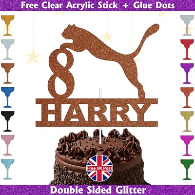 Personalised Jaguar Cake Topper Happy Birthday Any Age Name Cake Decoration  UK UK