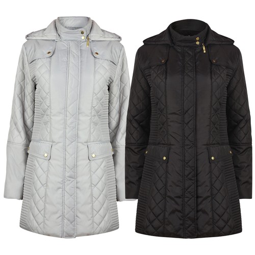 Ladies Womens Quilted Padded Autumn 