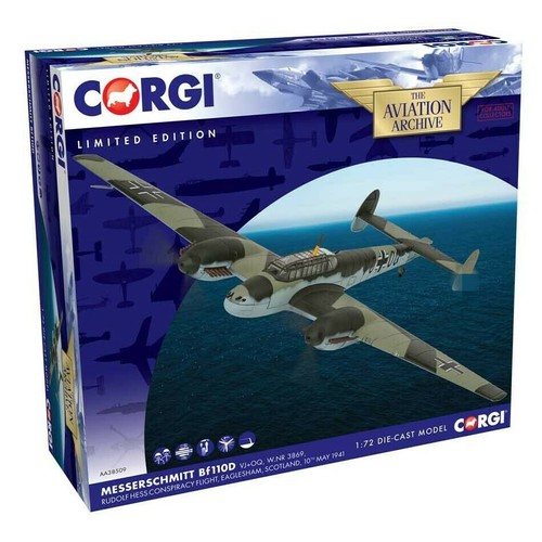 CORGI Messerschmitt Bf 110D Luftwaffe VJ+OQ 1/72 diecast plane model aircraft - Picture 8 of 12