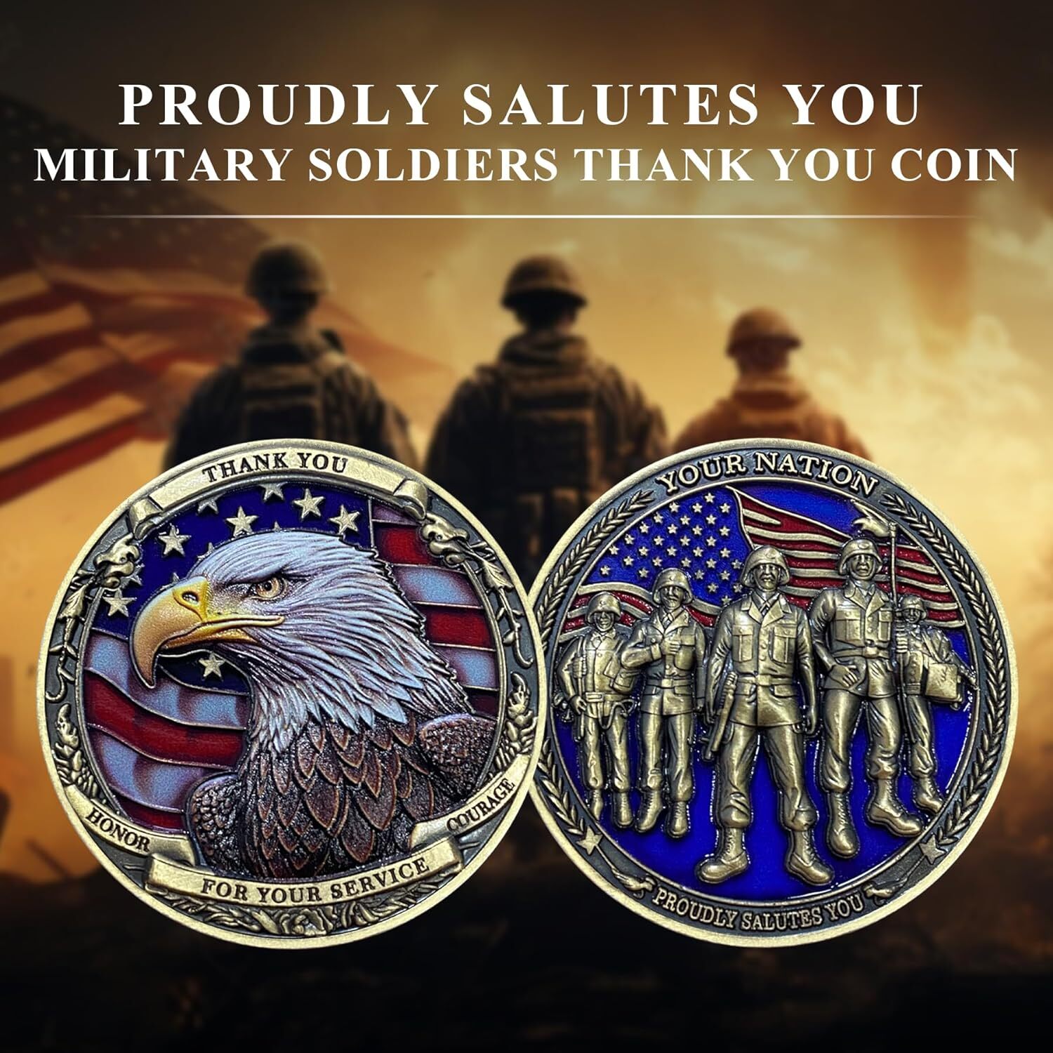 Thank You for Your Service Military Appreciation Challenge Coin Veterans Day