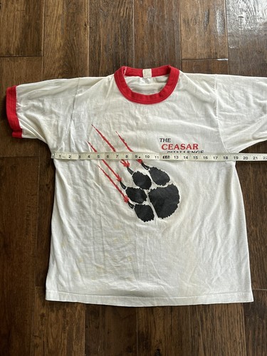 Vintage 80er Screen Stars Best "Ceaser The Wrestling Bear" Ringer T-Shirt weiß Gr. S - Bild 6 von 6