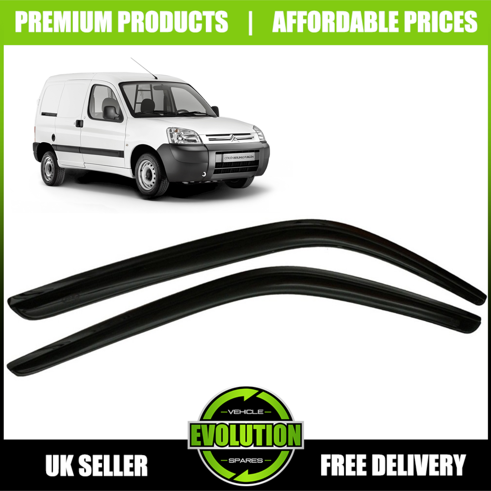 2X WIND RAIN SUN SMOKE GUARD DEFLECTORS FOR Citroen Berlingo 19962008
