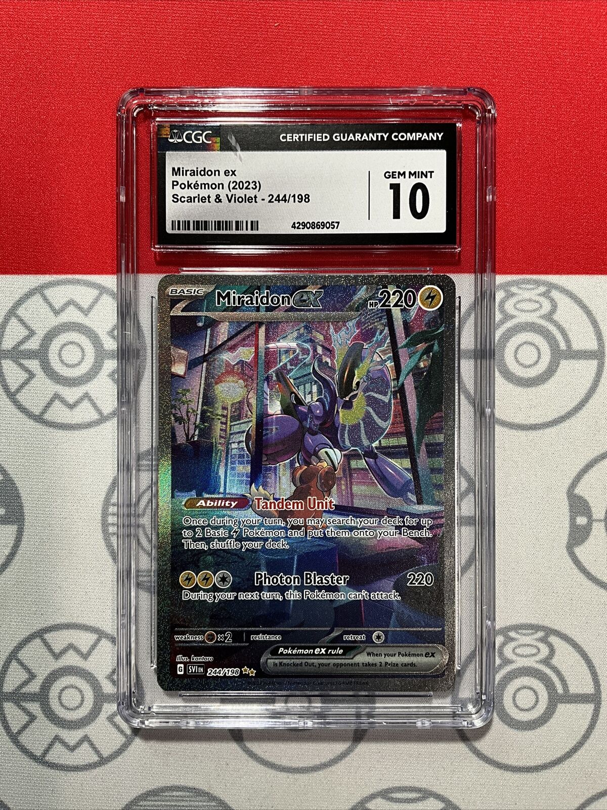 Pokemon Card PSA 9 MIRAIDON ex SIR 244/198 SV1 EN (Scarlet/Violet) 2023  MINT