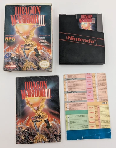 COMPLETE ~ AUTHENTIC ~ TESTED ~ Dragon Warrior III Nintendo NES CIB quest 3