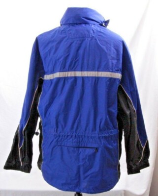 ブラック フーディー Lサイズ EBTEK Eddie Bauer WPL 9647 Blue Black Nylon Full Zip Hooded Jacket