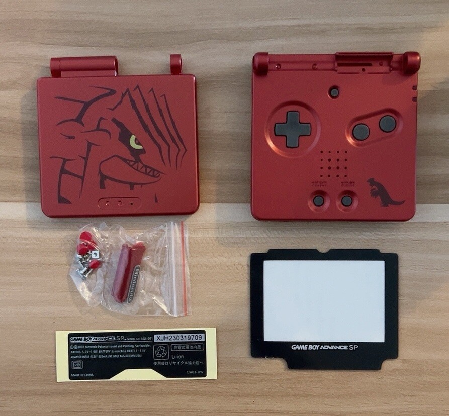 gba sp Game Boy Advance SP Pokemon red Groudon Housing Shell, screen lens
