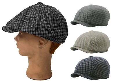 100% Cotton 8 Panels IVY Newsboy Duckbill Cabbie Golf Driving Cap Hat