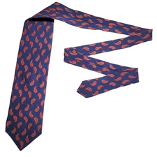 Giorgio Armani Tie Men's Blue Paisley 100% Silk Necktie Handmade In Italy