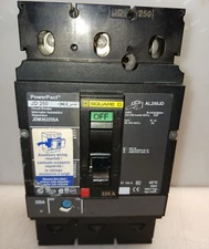 SQUARE D POWERPACT 225 AMP SHUNT TRIP CIRCUIT BREAKER 3 POLE 600 VAC JDM36225SA