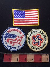 Patriotic USA Patch Lot AMERICAN REVOLUTION BICENNTENIAL + FLAG S76I