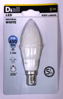 2X Diall Led Kerzenlampe Dimmbar Ses E14 7,4W 4000K A Frosted 240V
