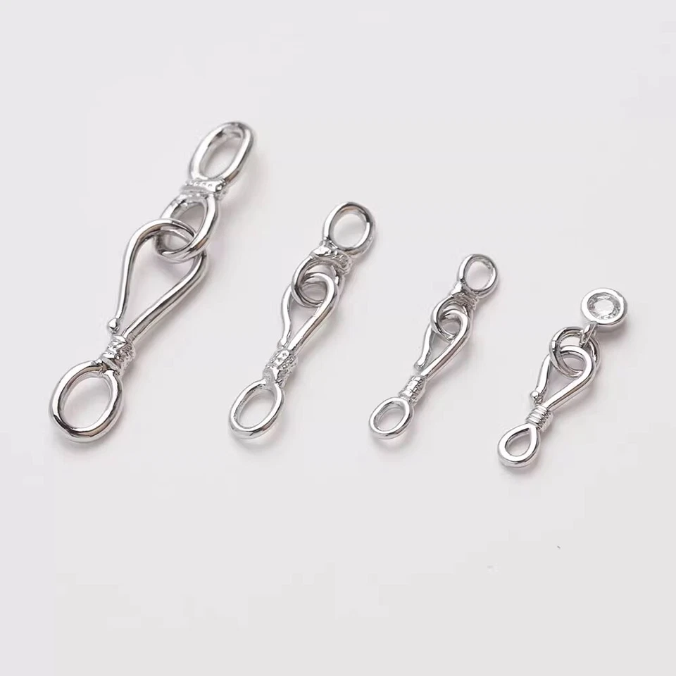 Cierre de palanca de conector de pulsera de 4 piezas, cierre de garra de langosta, ganchos de garra de joyería Foto 4 de 4