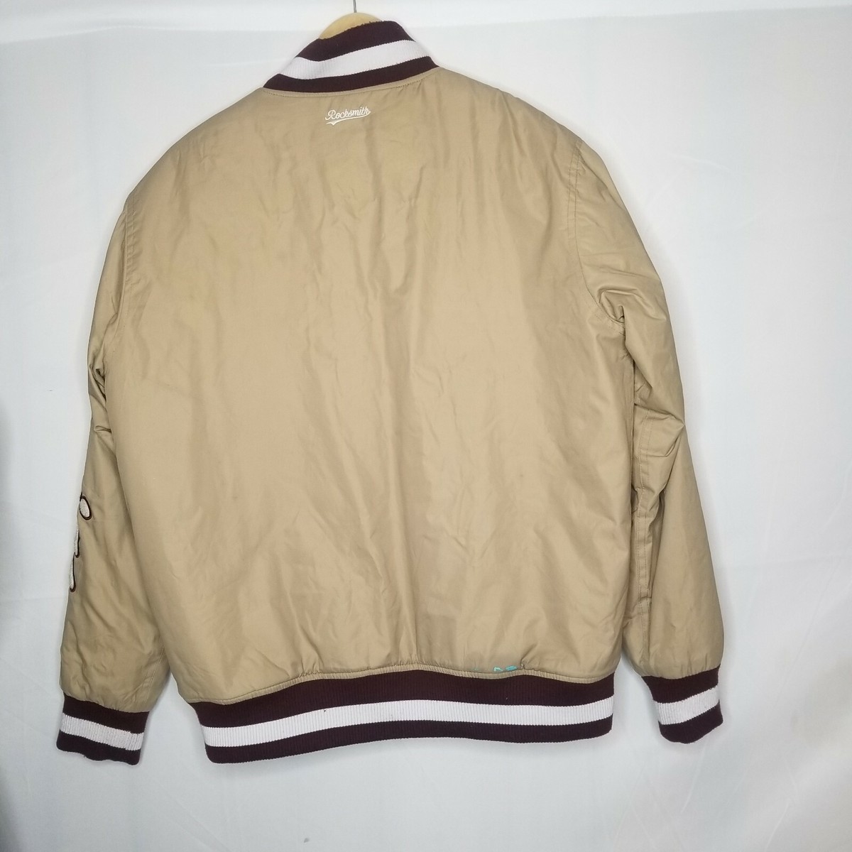 ROCKSMITH Cream World infamous Ninjas Varsity Bomber Jacket