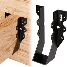 25 Pcs Black 2x6 Joist Hangers for Wood, Rafter Brackets, face Mount 2x6 Joist