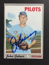 John Gelnar Pilots Signed 1970 Topps Baseball Card #393 Auto Autograph