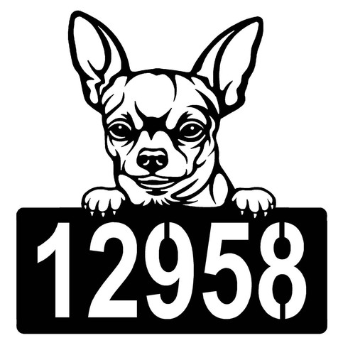 Chihuahua #2 Address Sign - Detailed Dog Design with Custom House Numbers - Made - Picture 8 of 8